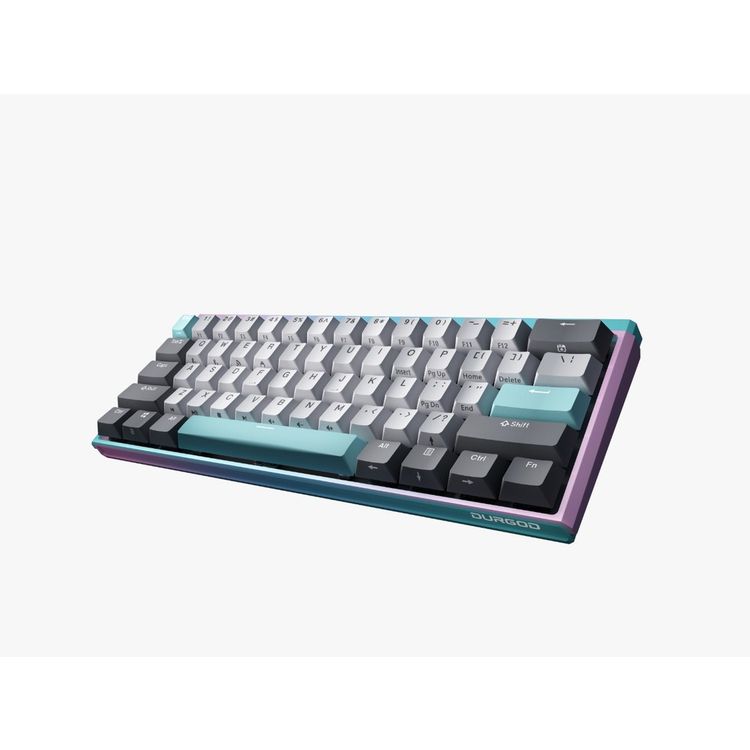 Durgod K330W Gateron Crystal لوحة المفاتيح الميكانيكية اللاسلكية Doubleshot PBT Profile (أحمر، بني) - أزرق / بنفسجي / رمادي