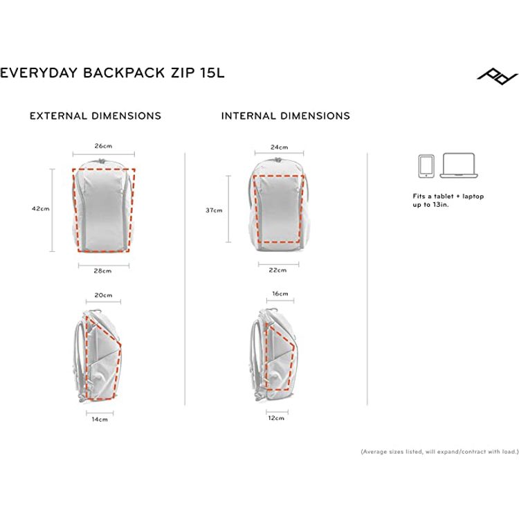 Peak Design Everyday Laptop Backpack Zip 15L - ASH