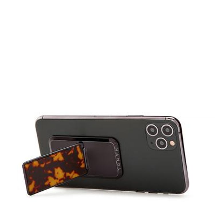 هاندل مقبض هاتف قصدة ، أزواج مع أي هاتف ذكي ، مسند متعدد الوظائف ، متوافق مع الشحن اللاسلكي ، قبضة الهاتف والحامل - سلحفاة