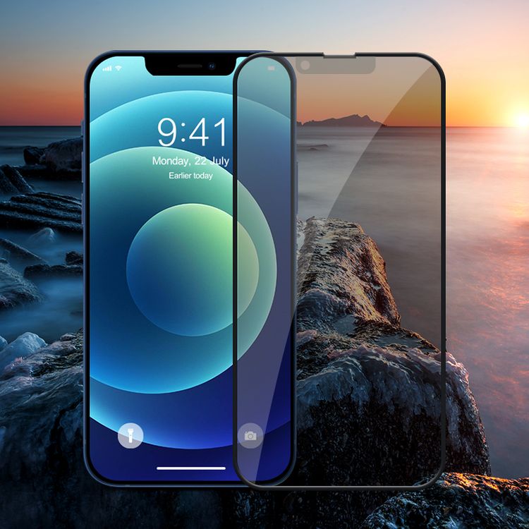 Devia Van Series Privacy Silicone Edge Twice-Tempered Glass Compatible for iPhone 13 Pro Max (6.7") Anti-Peeping Screen Guard, Easy Installation with Alignment Frame, Anti-Scratch