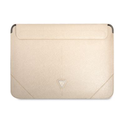 CG Mobile Guess GUCS14PSATLE Saffiano Computer Sleeve with Metal Triangle Logo 14" Protection Bag for or Macbook / Laptop up to 14 inches - Beige