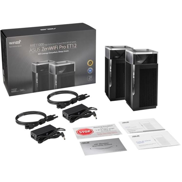 ASUS Zenwifi Pro ET12 Whole Mesh Wi-Fi System - (Pack of 2)- Black