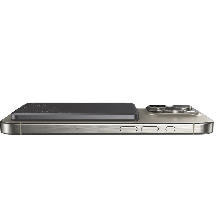 Powerology Ultra-Thin 5000mAh MagSafe Power Bank, Portable & Lightweight, Efficient Heat Dissipation, Aluminum Housing, Built-In Safeguards, Strong Magnet - Gray
