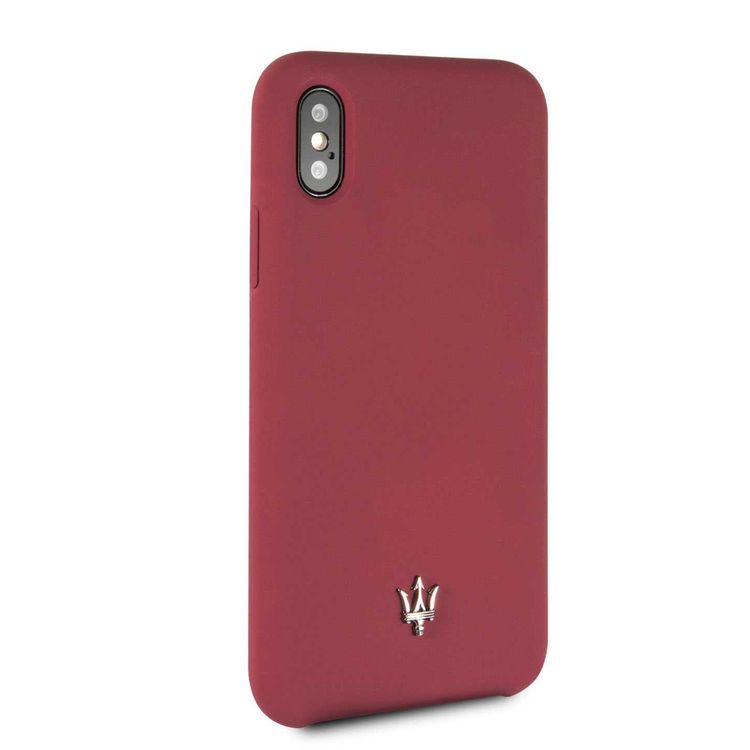 CG MOBILE Maserati Silicone Hard Phone Case Compatible for Apple iPhone X Officially Licensed  - Red