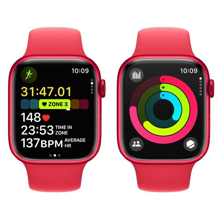 Apple Watch Series 9 [GPS 41mm] with Red Aluminum Case & Red Sport Band | S/M