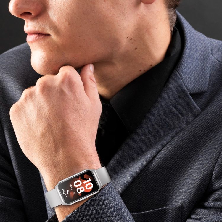 Green Lion Track Fit Smart Watch with 1.45" TFT IPS Display, Bluetooth Version 5.2, Magnetic Charging Type, 2-3 Hours Charging Time, 3-5 Days Working Time, 170 × 320 Pixels Resolution, IP65 Water Resistance Level, Exercise Records, Health Monitoring, Sport Modes, Flashlight, BT Calls - Silver