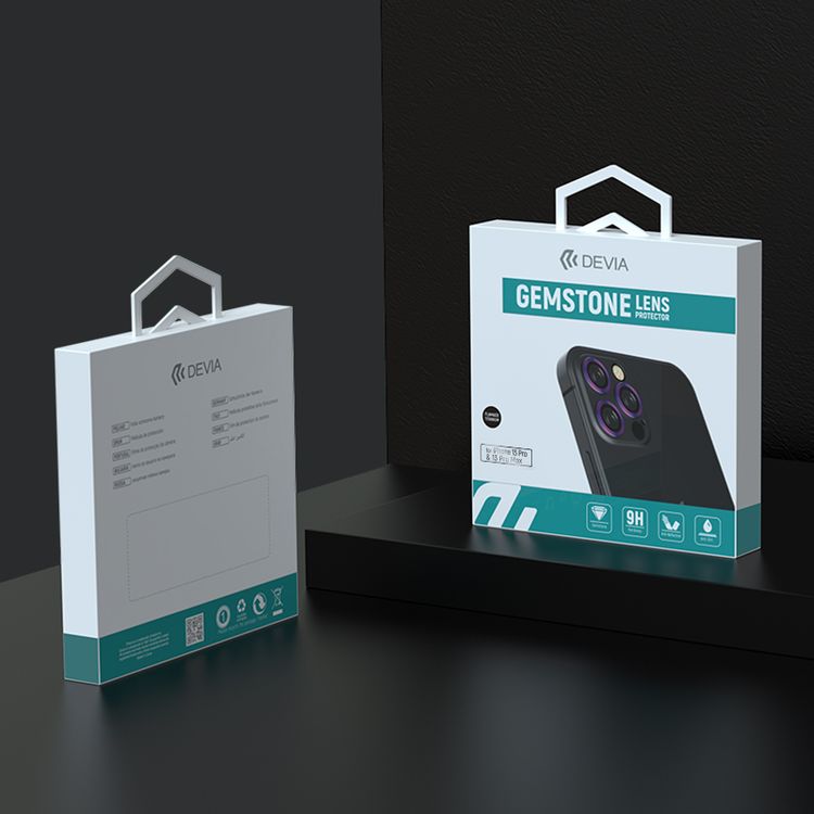 Devia Gemstone Lens Protector For iPhone 13 (2pcs) - Flamed Titanium