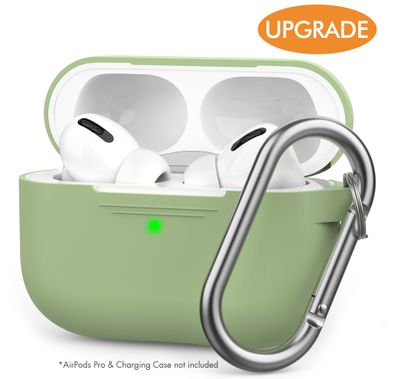 AhaStyle PT-P1_MG Full Cover Silicone Keychain Case for Airpods Pro  Anti-Scratch and Drop Shock Protection Cover - Avocado Green