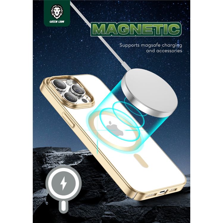 Green Lion Delgado Chrome Magsafe Case iPhone 14 Pro  - Gold