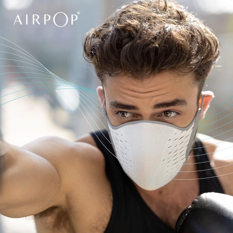 AirPOP Pocket Reusable Face Mask (2pcs) 4-Layer Filter Face Covering, Easy Breathing - Fit & Comfortable Folding Adjustable Face Mask for Pollutant Protection - White
