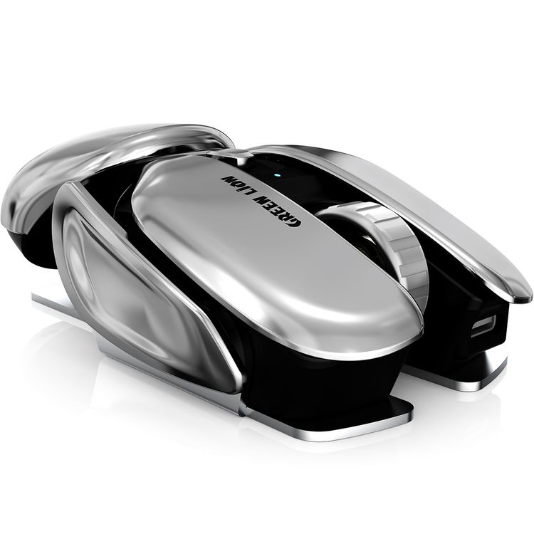 Green Lion G266 Beetles Metal Mouse with 3 Sleep Modes, 48 Hours Working Time, 3 Million Clicks Lifetime, 10G Acceleration, Energy Efficient - Gray
