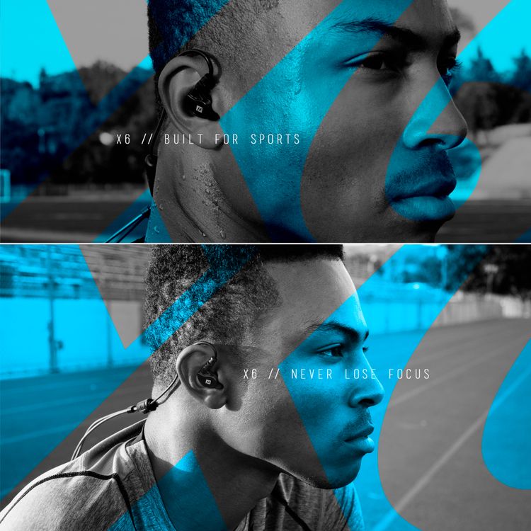 MEE Audio X6 Stereo Bluetooth Wireless Sports In-Ear Headphones - Black