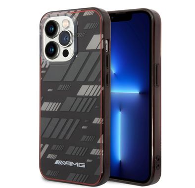 AMG Transparent Double Layer Case Expressive Graphic Design iPhone 14 Pro Max Compatibility - Black