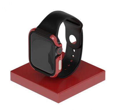 Green Lion Iron Shield Case Defense Edge, Aluminum & Soft Rubber Exterior, Easy Access to All Ports, Protective Case Replacement Compatible for Apple Watch 44mm - Red