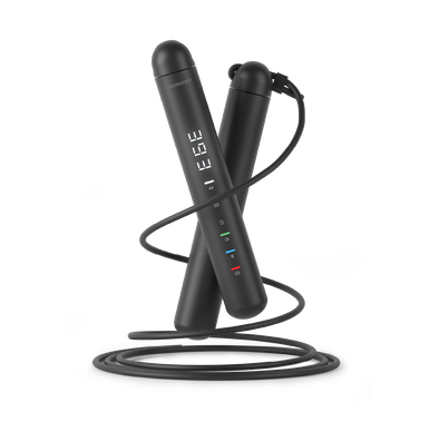 Porodo Lifestyle Smart Skipping Rope with Real-Time Tracking & Feedback, PVC + ABS & TPE Material, Bluetooth Version 5.1, 15m Bluetooth Range, 1 Hour Charging Time, Up to 28 Hours Working Time, 200mAh Battery Capacity, Voice Broadcast, Multiple Modes - Black