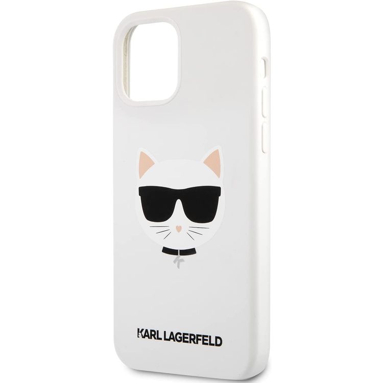 Karl Lagerfeld Silicone Hard Case Choupette Head for iPhone 12 / 12 Pro (6.1") - White