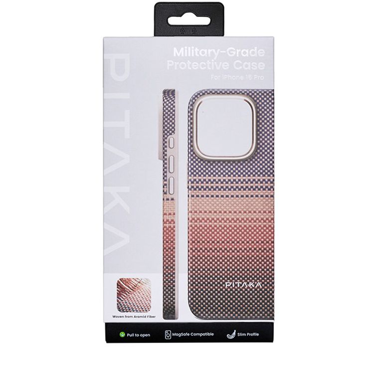 Pitaka Military Grade Case for iPhone 16 Pro, Military-Grade Shockproof Case, Built-in NFC, Raised Camera Lip, MagSafe Compatible - Sunset