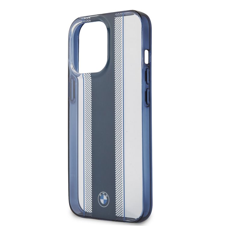 CG MOBILE BMW PC/TPU Hard Case Navy Tire Stripe & Navy Edges Compatible for iPhone 13 Pro Max (6.7") Easy Access to All Ports, Anti-Scratch, Shock Absorption Back Cover Suitable with Wireless Charging Officially Licensed