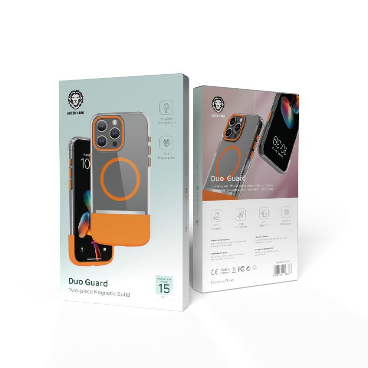 Green Lion iPhone 15 Pro For Duo Guard MagSafe Case - Orange