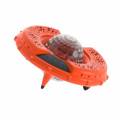 Porodo Soundtec Aqua Blast Floating Wireless Speaker with Chromatic Lamp, Up to 13 Hours Play Time, 2400mAh Battery Capacity, Sound Reactive Lighting, Micro SD Slot, IPX7 Water-Resistant Level - Orange
