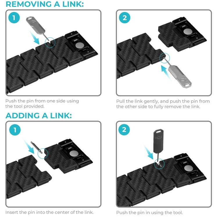 PITAKA Carbon Fiber Watch Band 100% Recycled Lightweight Durable Genuine Black Carbon Fiber for Apple Watch 42/44/45mm - Retro