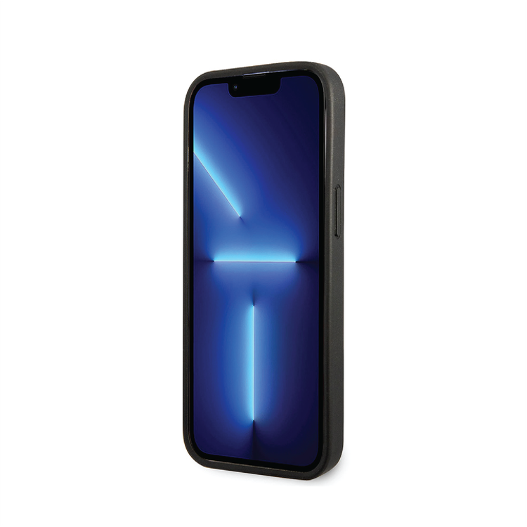 Ferrari PU Leather Perforated Case with Nylon Base & Yellow Shield Logo iPhone 14 Compatibility - Yellow