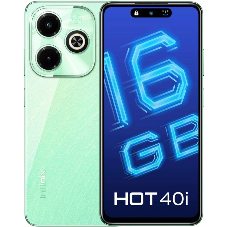 Infinix Hot 40i TRA Version, 6.56 inch HD+ Display, 50MP Dual AI Rear Camera, 5000mAh Battery - Starfall Green