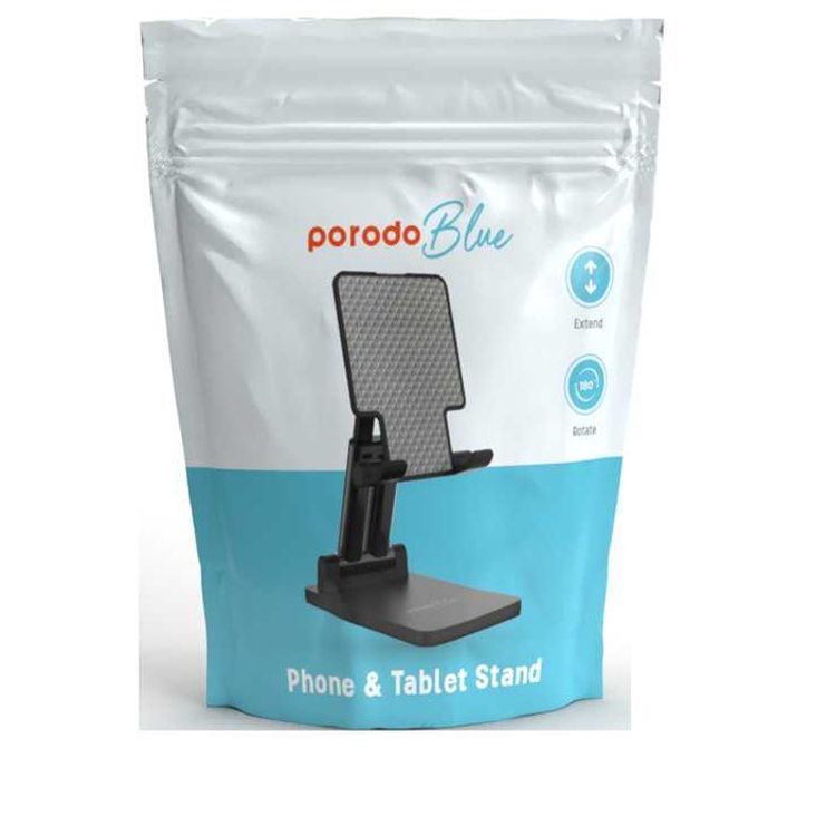 Porodo Blue Adjustable Phone & Tablet Stand 13CM - Black
