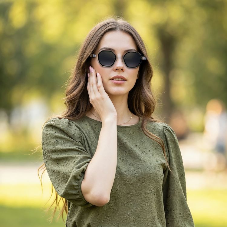 نظارات Levelo Como UV_Guard مع حماية UV400 للعيون، عدسات مقاومة للخدش، راحة ارتداء طوال اليوم، تصميم للجنسين، إطار PC خفيف الوزن، وساق CP متينة - أسود