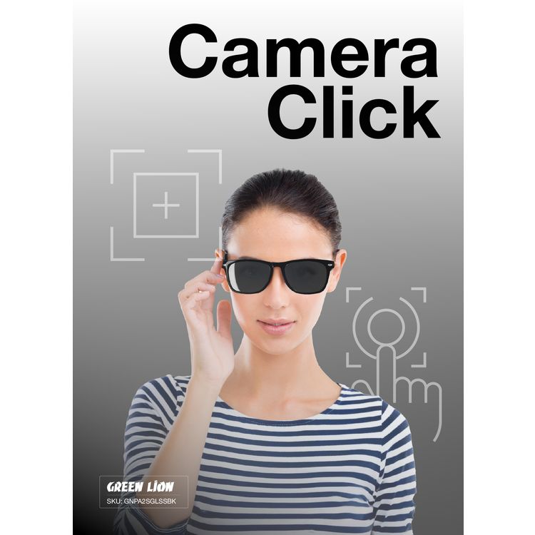 Green Lion Paris 2 Smart Glass with 4-6 Hours Working Time, Bluetooth Version 5.3, 80mAh Battery Capacity, 15m Bluetooth Range, 180 Hours Standby Time, Magnetic Charger, 1.5 Hours Charging Time, Built-in Microphone, UVA & UVB Protection, Touch Control - Black