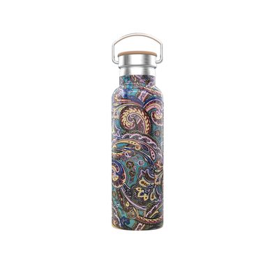 Green Lion Portable Pattern Water Bottle with 600mL Capacity, Stainless Steel Material, Up to 6 Hours Hot & Cold Insulation, Easy To Carry & Clean, High Durability - Mural