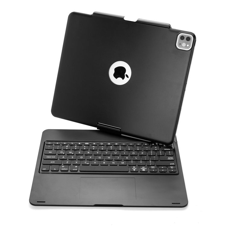 Green Lion 360° Rotatable Keyboard Case for iPad Pro 12.9", Up to 90 Days Standby Time, 10m Operating Distance, 180° Flip Keyboard Cover - Black