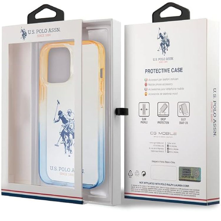 USPA PC/TPU Case with Dyed Bumper & Horse Logo iPhone 14 Pro Compatibility - Orange