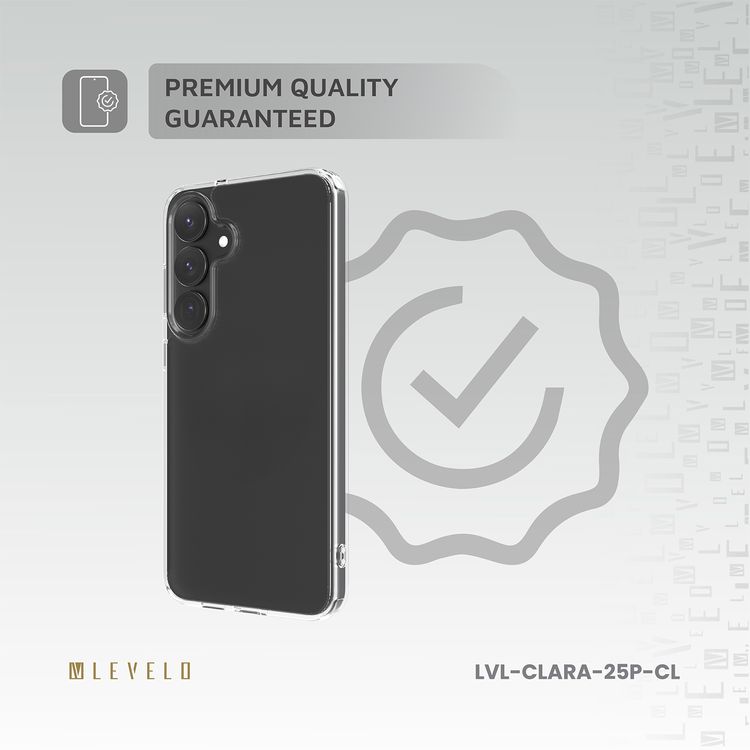 Levelo Clara Clear Case for Samsung Galaxy S25 Plus, TPU Material, Impact-Resistant Corners, Clearview Technology, Scratch-Resistant, Premium Quality Guaranteed - Clear