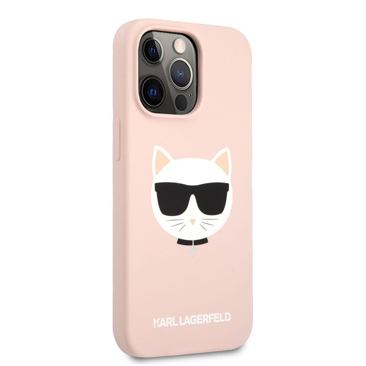 CG MOBILE Karl Lagerfeld Liquid Silicone Case Choupette Head Compatible for iPhone 13 Pro (6.1") Easy Access to All Ports, Anti-Scratch, Shock Absorption