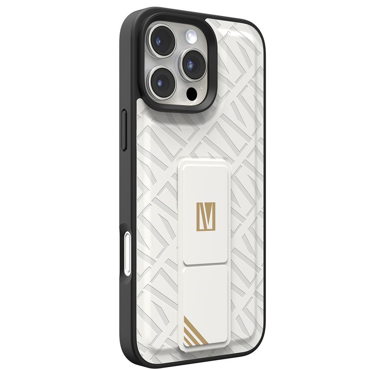 كفر حماية ليفيلو مورفيكس كويرو بمسند لهاتف آيفون 16 برو ماكس، قبضة مدمجة، سهل التركيب، زوايا مقاومة للصدمات - أبيض