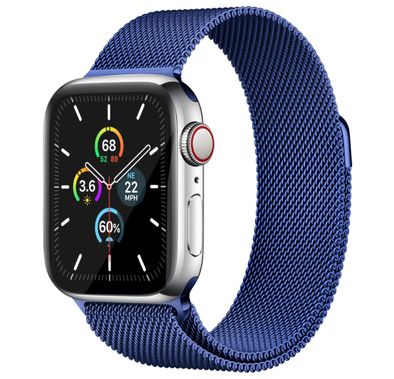 AhaStyle WG42-1-40MM-BL Magnetic Stainless Steel Milanese Mesh Loop Strap for Apple Watch 38 / 40mm - Blue