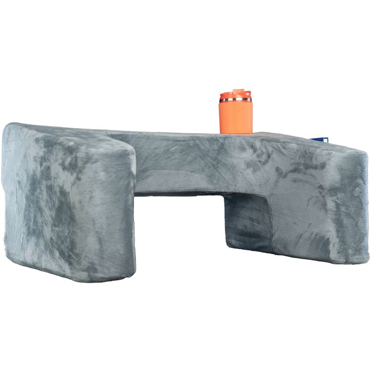 Porodo Lifestyle Laptop Desk Pillow with Large Side Pocket, Washable Cover, Cup Holder, High Density Foam - Gray