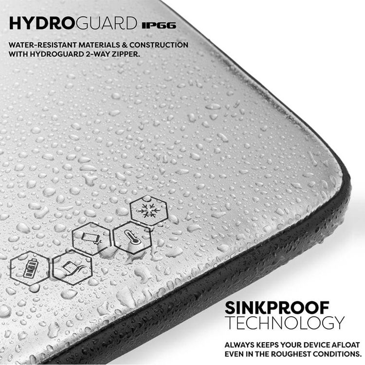 Phoozy Thermal iPad/Tablet Case Capsule, Prevents Overheating & Freezing, Floating Case Bag, Ultra-Slim Bags with Adjustable Shoulder Strap with iPad/Tablet (11") Silver