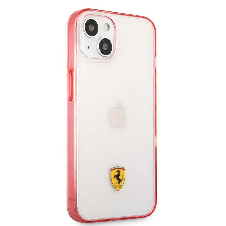CG MOBILE Ferrari Transparent Case Print Logo Compatible for iPhone 13 Pro Max (6.7") Scratches Resistant, Easy Access to All Ports, Drop & Shock Absorption Protective Back Cover Suitable with Wireless Charging Officially Licensed
