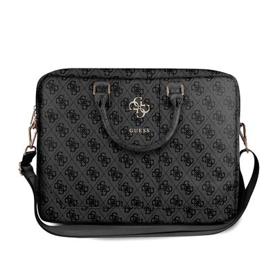 CG Mobile Guess PU 4G Big Logo Computer Bag 15" with Adjustable Shoulder Strap Compatible for MacBook, Slim Lightweight Portable Storage Bag, Officially Licensed - Black