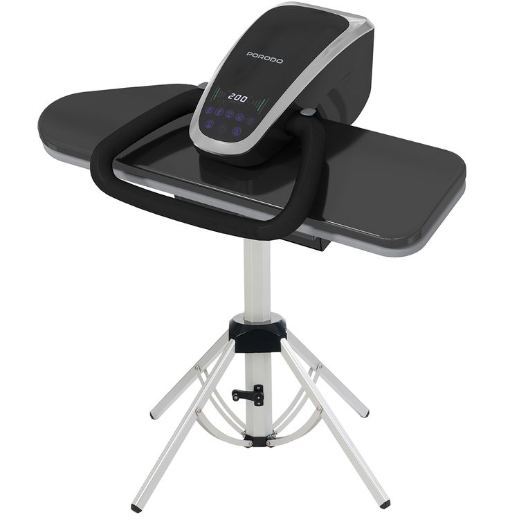 Porodo Steam Press Iron with 5 Levels Fabric Setting, EN/AR Voice Guide, stand Included, 1 minute steam Duration - Black 