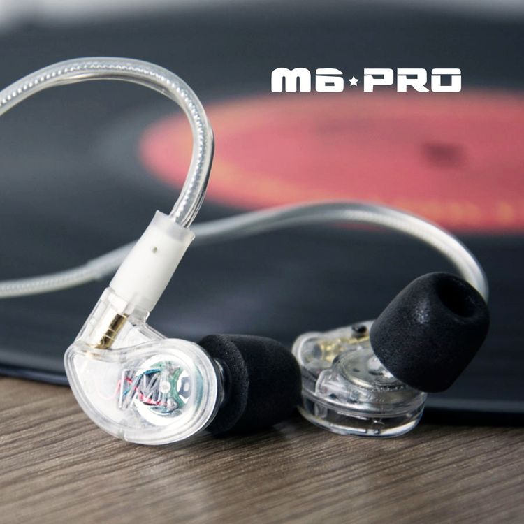MEE Audio M6 Pro 2nd Generation In-Ear Monitors Headphones Wired + Wireless Combo Pack: Includes Stereo audio Cable and Bluetooth audio Adapter (Clear)