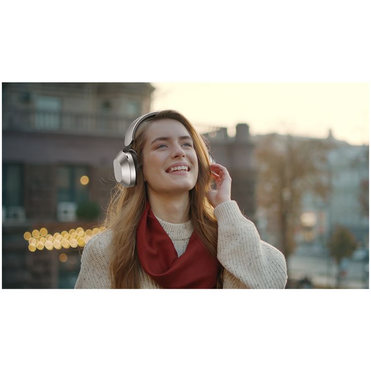 Levelo SoundMaster Hybrid ANC Headphones With Smart Touch Panel, Featherweight, Transparency Mode, Google & Siri Assistant, Music Control - Dark Gray