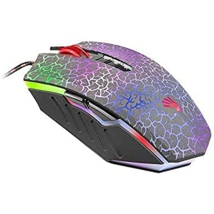 Bloody Light Strike Wired Gaming Mouse, Gaming Precision (4000 CPI), 6 Sniper Modes, Armor Boot, Metal X'Glide 3 Shooting Modes in Left Button, Ambidextrous Fit, Extreme Core 4, Infrared-Wheel Mouse - Black