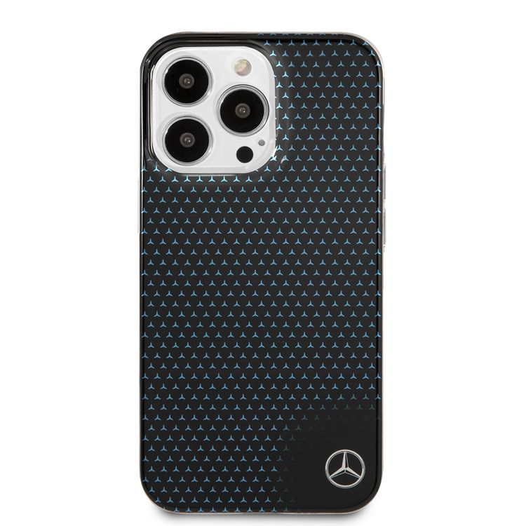 CG MOBILE Mercedes Benz PC/TPU Case with Black Stars Pattern Compatible for iPhone 13 Pro Max (6.7") Anti-Scratch, Easy Access to All Ports, Drop Protection & Shock Absorption