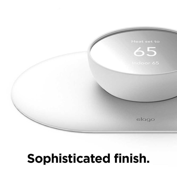 Elago Wall Plate Cover Plus Compatible for Nest Thermostats 2020 with Double Coated Circular Wall Plate Design, Anti-Scratch & Easy Installation - White