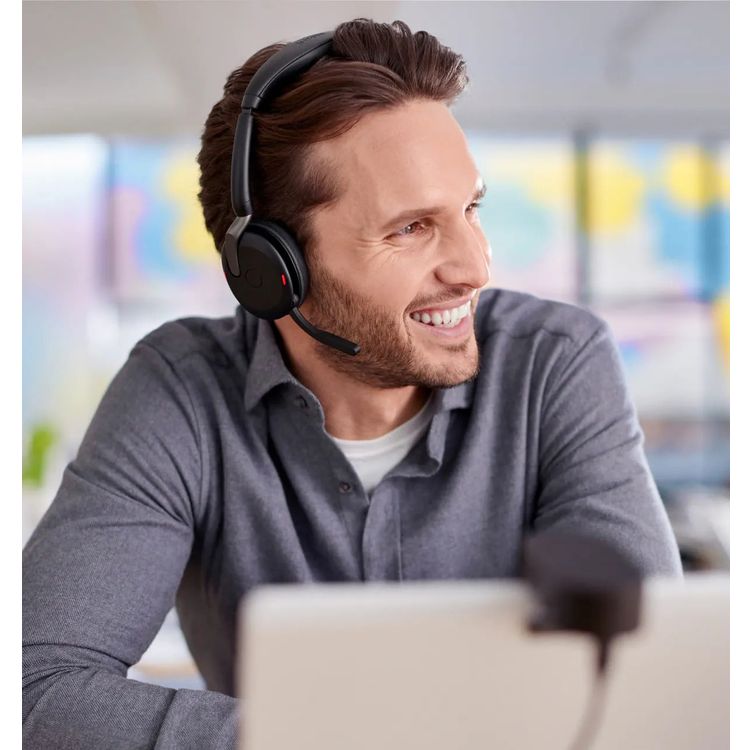 Jabra Evolve2 65 Flex Headset with Foldable and Futuristic Flat Design, Crystal Clear Conversations, Noise Cancellation, All day Comfort - Black