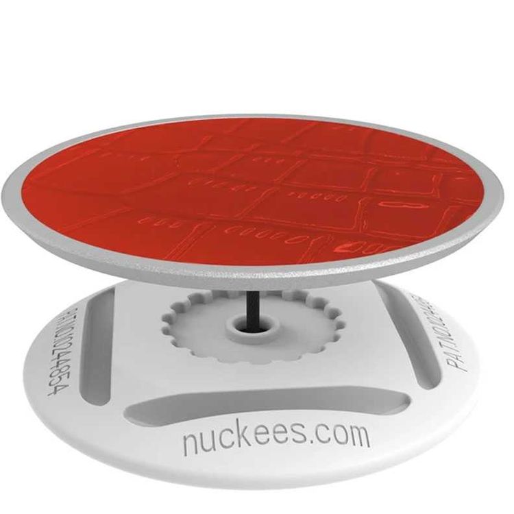 Nuckees Crocodile Vegan Leather Stand and Grip with Snug-hug Technology Compatible for Smartphones Fuchsia