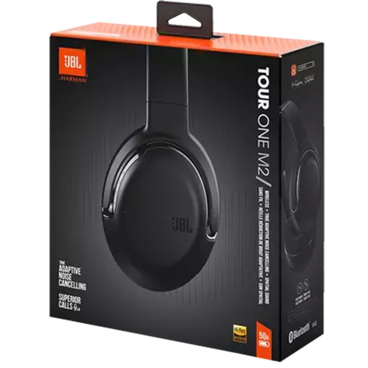 JBL Tour One M2 Wireless Over-Ear Headphones with Dynamic EQ at Low Volume, Impressive JBL Spatial Sound, True Adaptive Noise Cancelling - Black